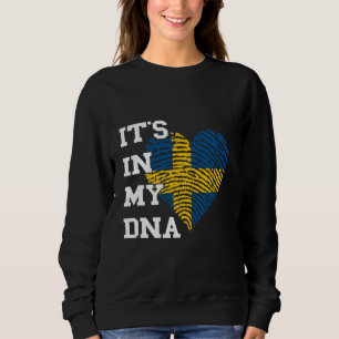 Sweatshirt Suède C'est dans mon ADN Suédois Pride Coeur Suédo