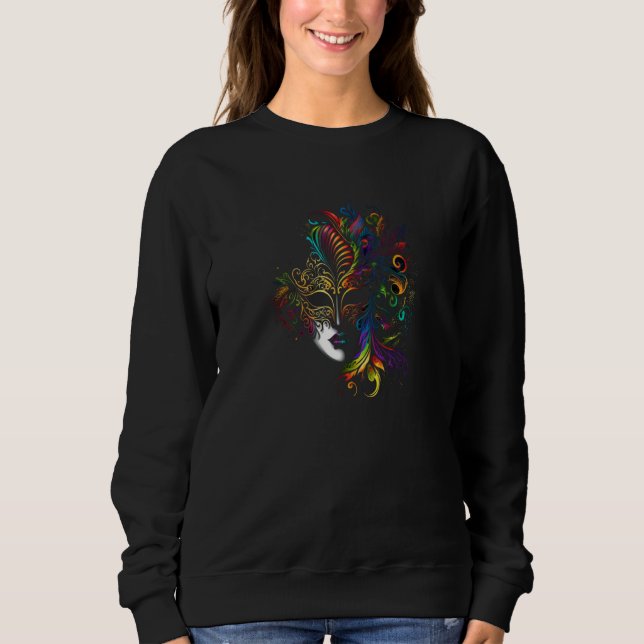 Sweatshirt Sugar Skull Mardi Gras (Devant)
