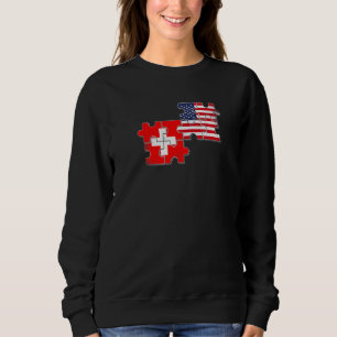 Sweatshirt Suisse Usa Loots Drapeau Suisse Américaine