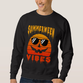Sweatshirt Summerween Vibes été Éffrayant Citrouille Sunset H