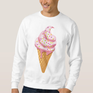 Sweatshirt sundae fraise en cône gaufre avec garniture