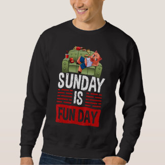 Sweatshirt Sunday Is Funday Sleepy  Women Lazy Head Piggy Lov