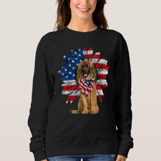 Sweatshirt Sunflower American Flag Leonberger 4th Of July Pra