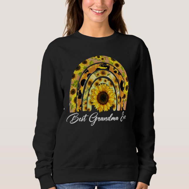Sweatshirt Sunflower Arc-en-ciel Meilleure grand-mère jamais  (Devant)