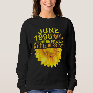 Sweatshirt Sunflower Born In June 1998 Girls Sunshine Mixed A