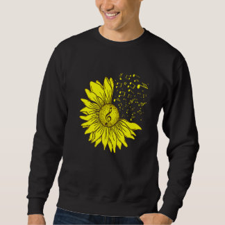 Sweatshirt Sunflower Musical Instrument Music Notes Flower  M