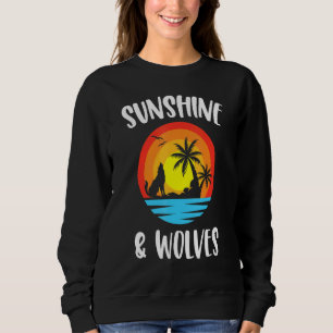 Sweatshirt Sunshine Et Wolf Thème Vintage Des Loups D'Été