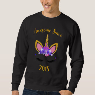 Sweatshirt Super depuis 2015 Unicorn Birthday Girl