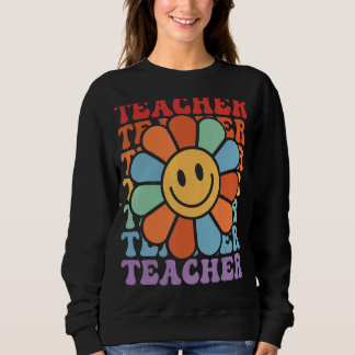 Sweatshirt Super enseignant Inspirational Colorful Daisy Reto