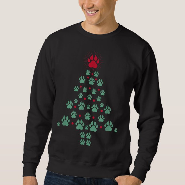 Sweatshirt Super mignon Chien pattes Pied Imprimer Arbre de N (Devant)