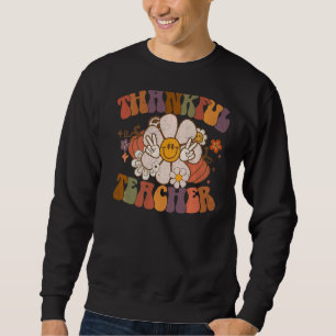 Sweatshirt Super Thankacher Enseignant Automne Fleur Citrouil