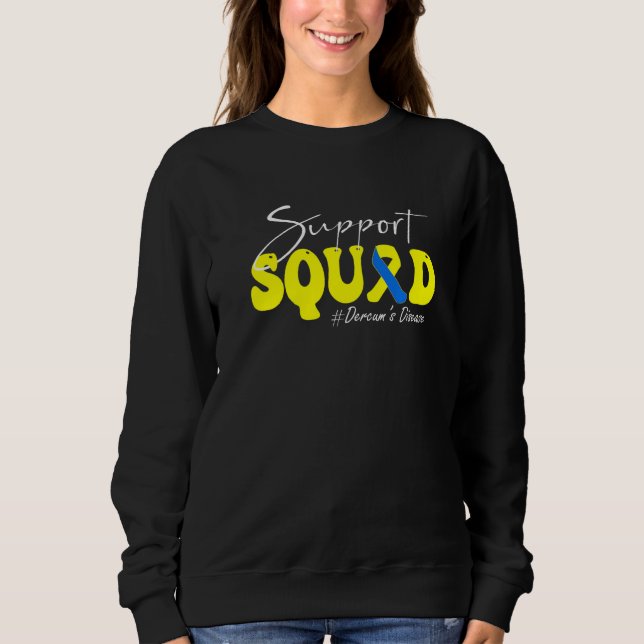 Sweatshirt Support Squad Dercumu2019s Disease Awareness Yello (Devant)