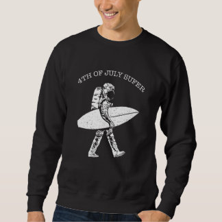 Sweatshirt Surfer Astronaut Waves - Surfrider Surfing 4th Of 