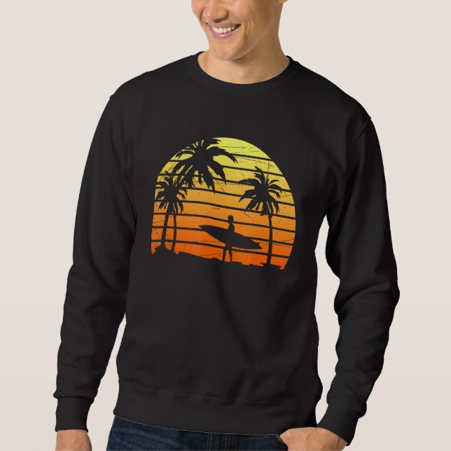 Sweatshirt Surfer Tropical Eau Sport Surf Surf Coucher de sol (Devant)