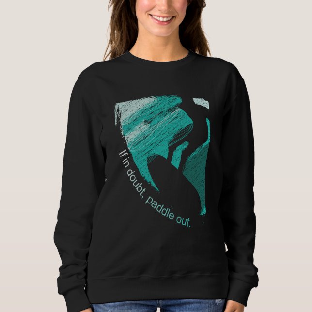 Sweatshirt Surfers Blue Tube Wave Rider Pencil Sketch (Devant)