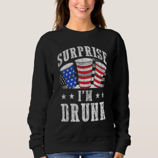 Sweatshirt Surprise Je M Rouge Rouge Blanc Et Bleu Bière Bong