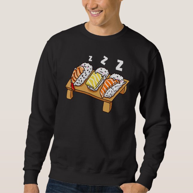 Sweatshirt Sushi Nigiri Japonais Dormir Sur Le Plateau De Sus (Devant)