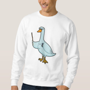 Sweatshirt Swan en tant qu'enseignant avec livre et pointeur
