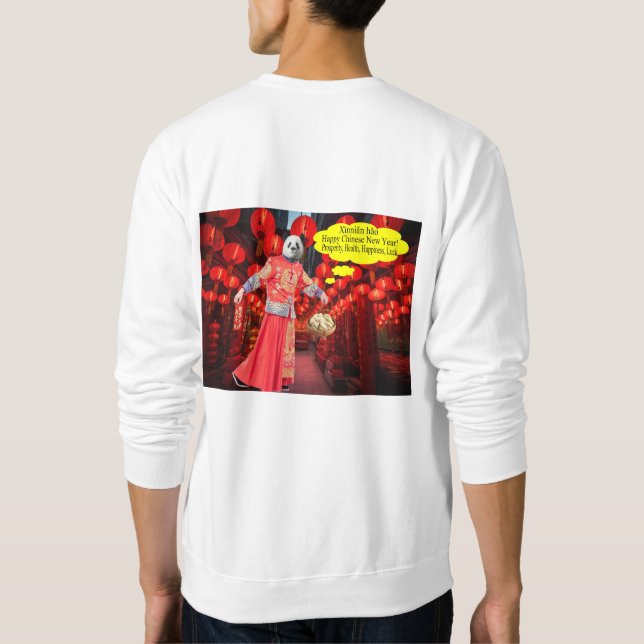 Sweatshirt sweatshirt. Bonne année chinoise. panda/m (Dos)