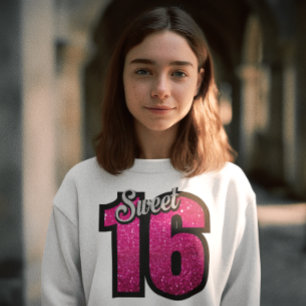 SWEATSHIRT SWEET 16 FILLES PARTIES SCINTILLANT D'ANNIVERSAIRE