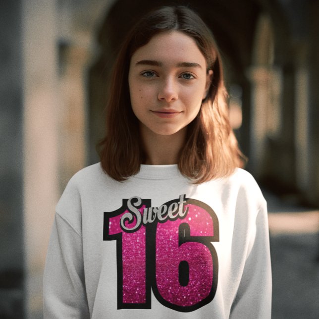 SWEATSHIRT SWEET 16 FILLES PARTIES SCINTILLANT D'ANNIVERSAIRE (Créateur téléchargé)