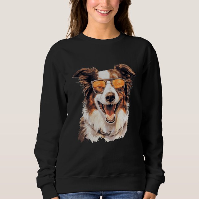 Sweatshirt Sweet Border Collie Portrait Dog (Devant)