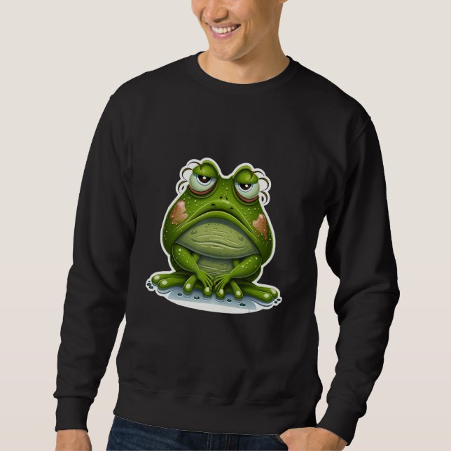 Sweatshirt Sweet Frog Amphibian Morning Muffle Grumpy Sleep A (Devant)