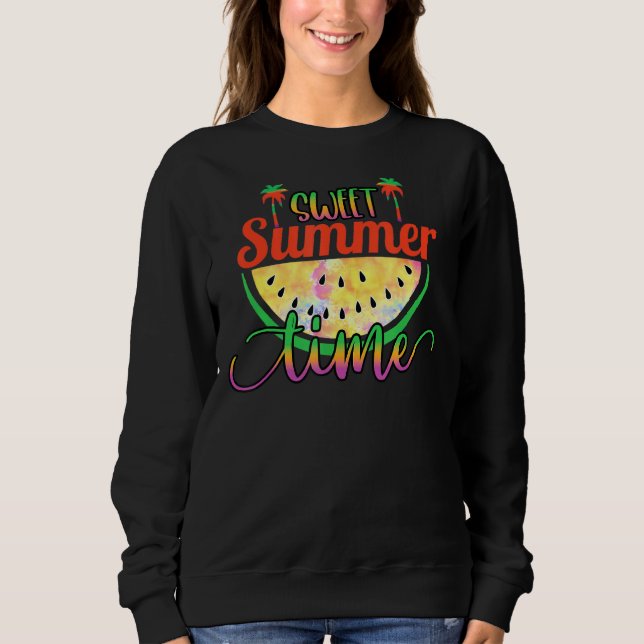 Sweatshirt Sweet Summer Watermelon Palm Tree Summer Fun (Devant)