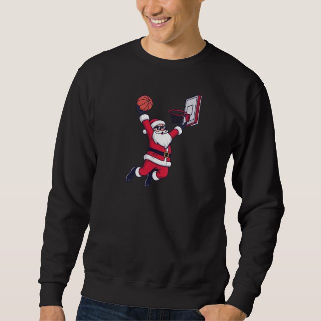 Sweatshirt Swishmas Hoops: Santa Dunking Christmas Funny (Devant)