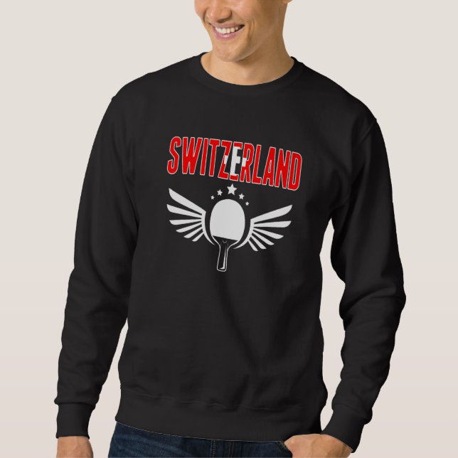 Sweatshirt Switzerland Ping Pong   Swiss Table Tennis Support (Devant)