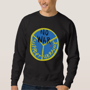 Sweatshirt Symbole de paix Arrêtez la guerre en bleu et jaune