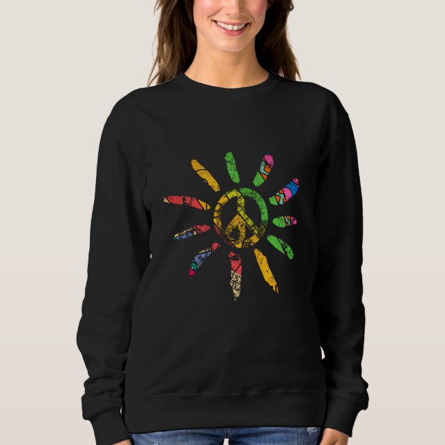 Sweatshirt Symbole de paix ethnique tiré à la main Hippie Boh (Devant)