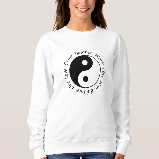 Sweatshirt Symbole de Yin Yang d'équilibre (Devant)