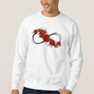 Sweatshirt Symbole d'infini avec des roses rouges