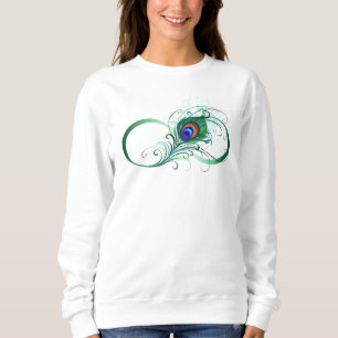 Sweatshirt Symbole d'infini avec plume de paon
