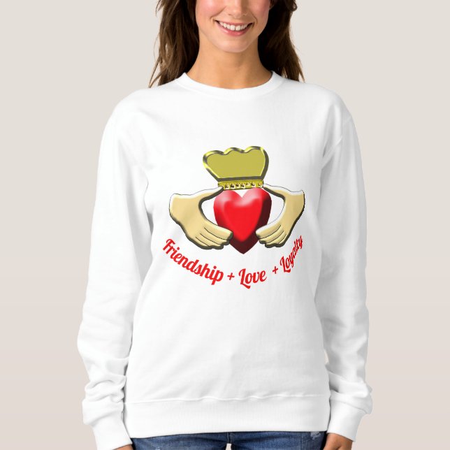 Sweatshirt Symbole d'Irlandais de Claddagh (Devant)
