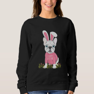 Sweatshirt Sympa Français Bulldog Lapin de Pâques Oreilles Gr