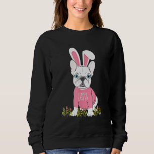 Sweatshirt Sympa Français Bulldog Lapin de Pâques Oreilles Gr