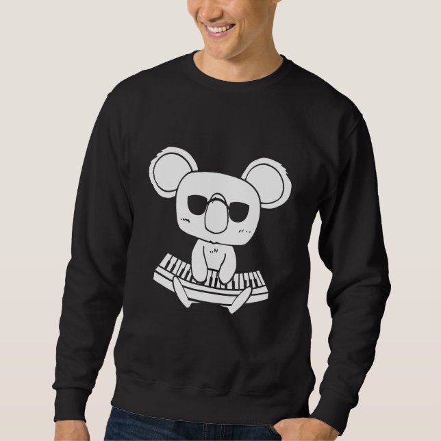 Sweatshirt Synthéseur Clavier Instrument Koala Comme Clavier (Devant)