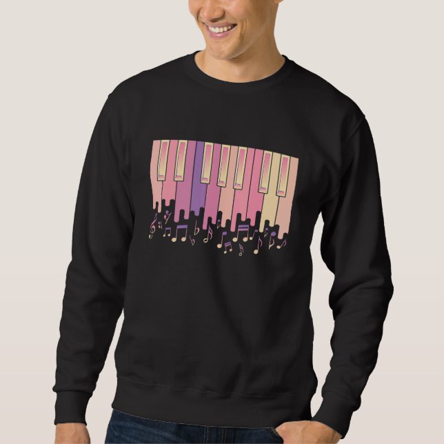 Sweatshirt Synthétiseur De Clavier Piano Et Clé Arbable (Devant)