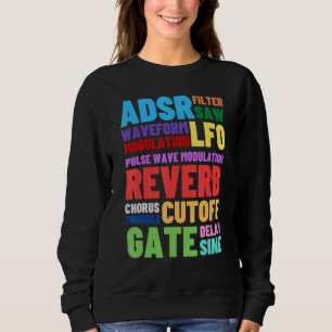 Sweatshirt Synthétiseur modulaire analogique Mots Techno Rave