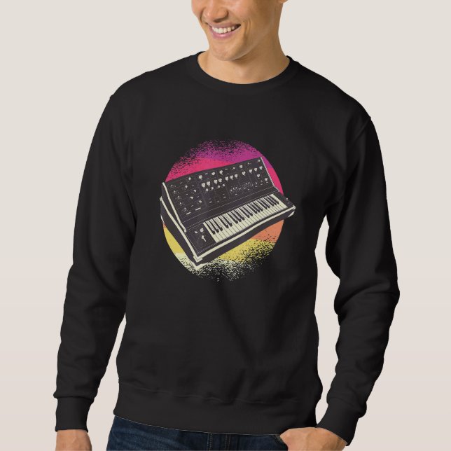 Sweatshirt Synthétiseur Techno Retro (Devant)