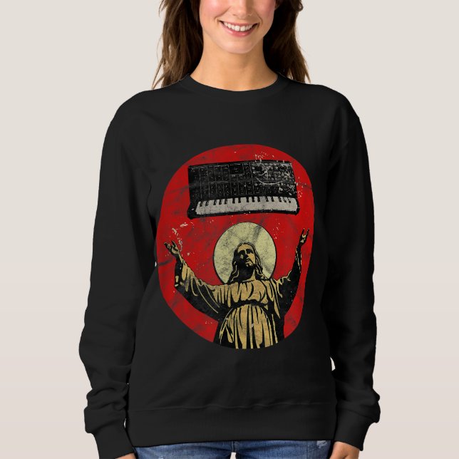 Sweatshirt Synthétiseur vintage Jesus Synthétiseur analogique (Devant)