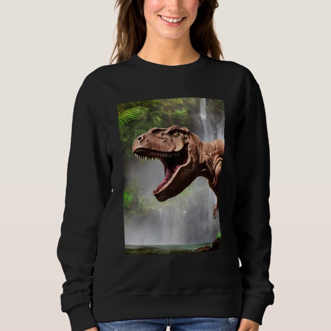 Sweatshirt T-Rex The Dinosaur of the Jungle Waterfall (Devant)
