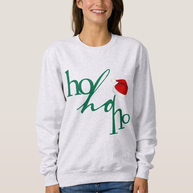 Sweatshirt T-shirt à design Ho-Ho-Ho tendance (Devant)