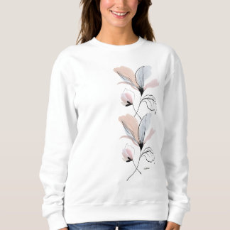 Sweatshirt T-Shirt à manches longues minimaliste botanique fl