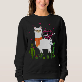 Sweatshirt T-shirt à motif plaid de Buffalo avec un cœur qui