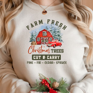 Sweatshirt T-shirt arbre de Noël frais de ferme