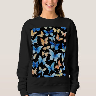 Sweatshirt t-shirt aux papillons en feuille d'or délicat