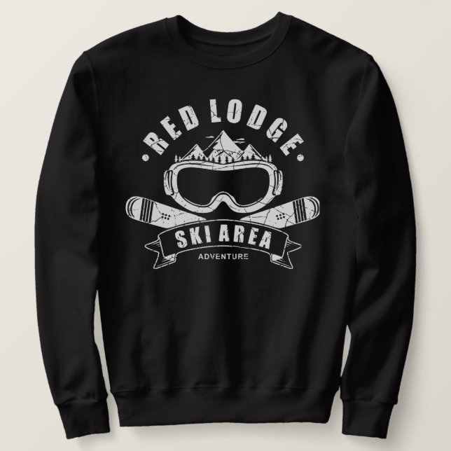 Sweatshirt T-shirt Aventure Retro Red Lodge (Design devant)